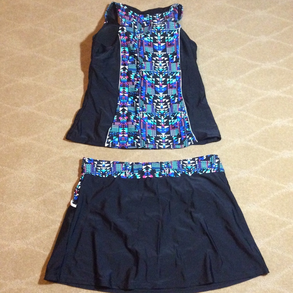 NWOT 2-Piece Zippered Tankini and Skirt, 2XL - Picture 7 of 10